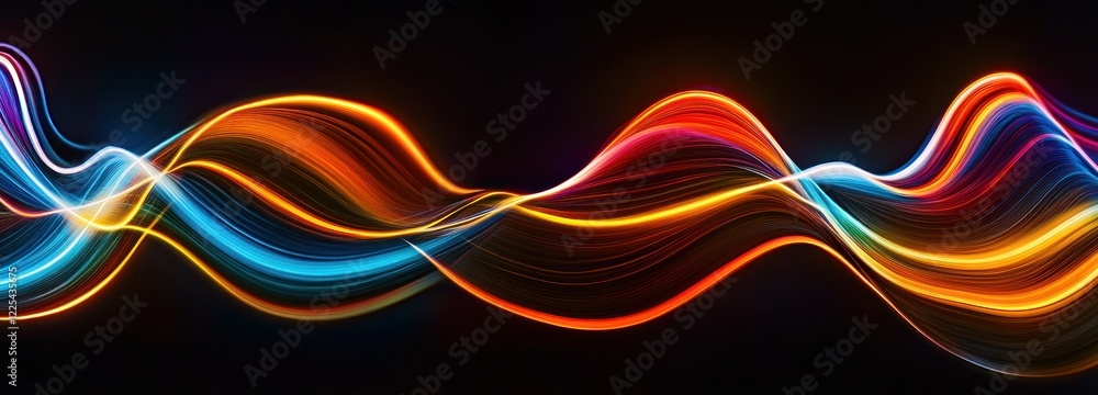 Poster abstract colorful waves flowing dynamically