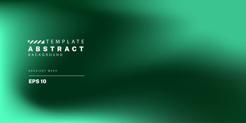 Obraz premium Abstract liquid background. Dark green gradient color. Blur effect color blend. Modern design template for web cover, ad banner, social media, header, presentation
