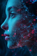 AI therapist avatar demonstrating emotional mirroring with dynamic data particles