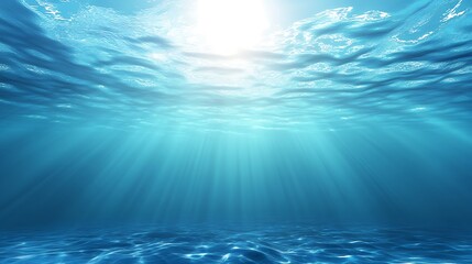 Obraz premium Underwater Sunlight Beams Ocean Depth Scene