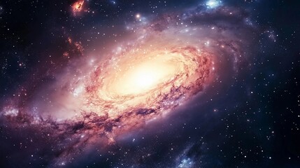 Fototapeta premium A spiral galaxy with a yellow center