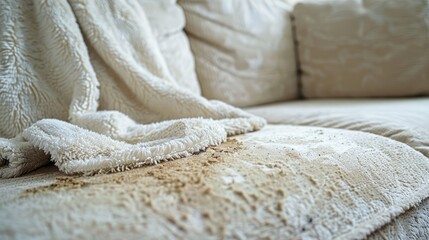 Stains on sofa need chemical cleaning