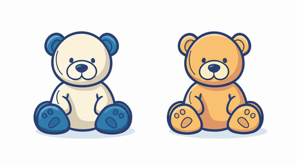 Obraz premium Cute Teddy Bear Line Icon in Color Vector Illustration