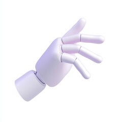 Fototapeta premium A stylized, articulated robotic hand designed for demonstrations or artistic displays, showcasing a sleek, modern aesthetic.