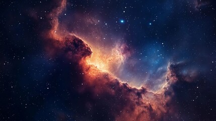 Fototapeta premium A beautiful, colorful, and starry sky with a large cloud in the middle