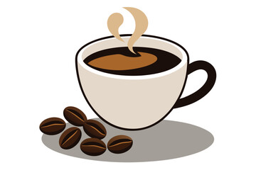 Stylish vector illustration of a fresh coffee cup, perfect for branding, logos, and digital designs.