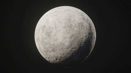 Fototapeta premium Detailed 3D render of a cratered celestial body, possibly a moon or planet, against a black background.