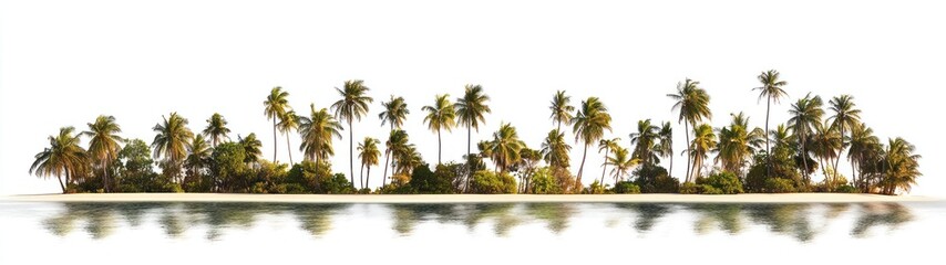 Tropical Island Paradise Palm Trees Shoreline