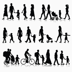 Fototapeta premium a-collection-of-black-and-white-silhouettes-depict (1).eps