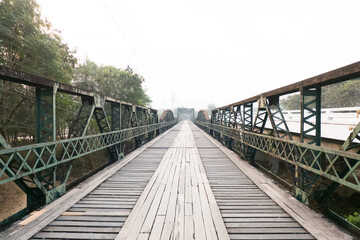 Old Bridge with old railway ocated ,morning time.