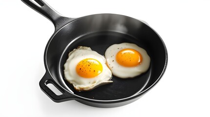fried egg on white background