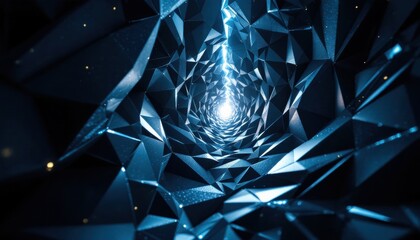 Stunning Blue Crystal Tunnel Abstract Art Background