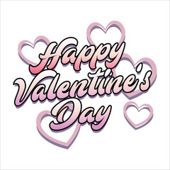 happy valentine's day vector design valentine groovy and groovy style word, t shirt design, heart shape vector design element.