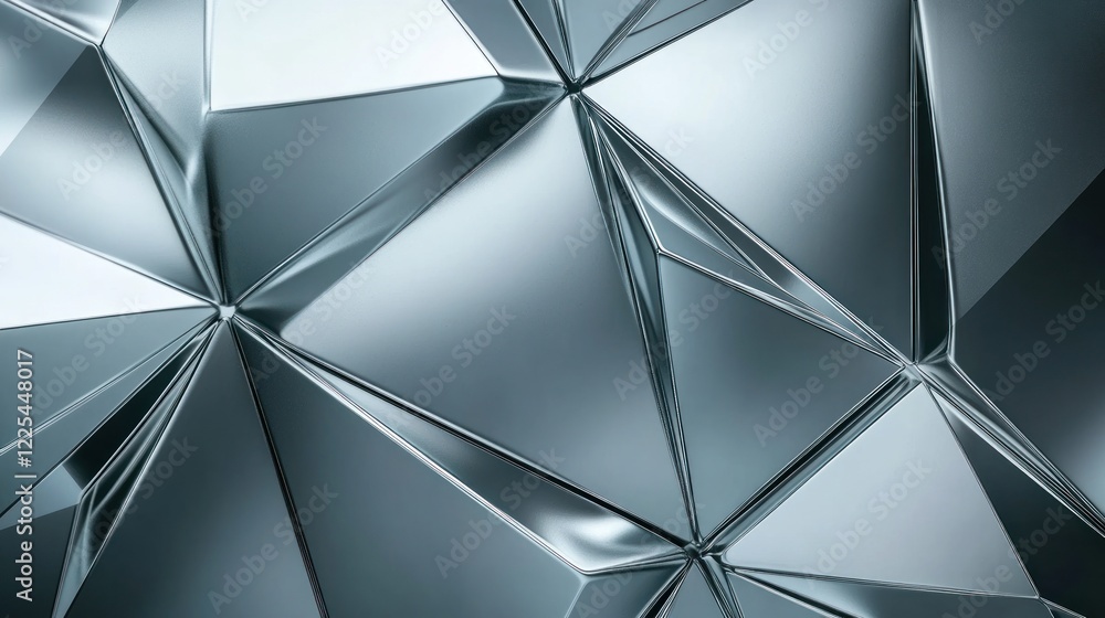 Poster abstract metallic triangular geometric pattern design