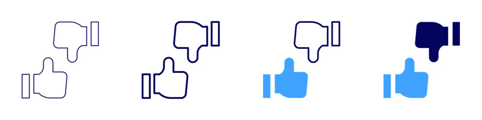 Hand gestured icon in 4 different styles. Thin Line, Line, Bold, and Bold Line. Duotone style. Editable stroke