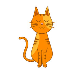 Peaceful Orange Tabby Cat Illustration