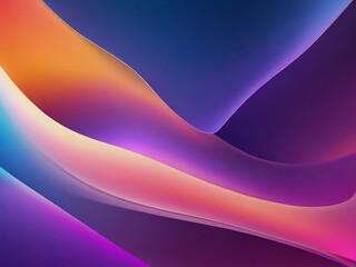 Obraz premium A vibrant abstract gradient background with flowing waves of magenta, orange, blue, and purple, smooth and professional, ideal for modern design
