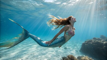 mermaid in the sea