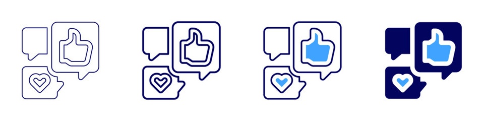 Obraz premium Reaction icon in 4 different styles. Thin Line, Line, Bold, and Bold Line. Duotone style. Editable stroke