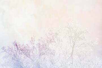 Magnolia Tree in Bloom A magnolia tree laden with delicate pink and white blossoms against a soft pastel sky