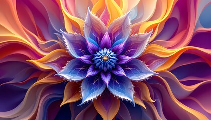 Fototapeta premium A mesmerizing abstract background featuring an intricate fractal flower design element, perfect for enhancing brochure advertisements, presentations, web designs