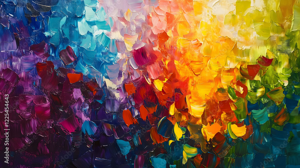 Aufkleber vibrant abstract representation of chromatic colors blending in a captivating tapestry of hues. gene