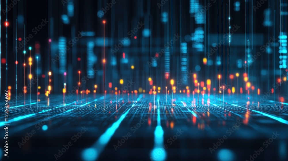 Aufkleber abstract digital data stream visualization