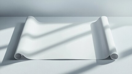 Fototapeta premium White Paper Roll Unfurling On Light Gray Surface