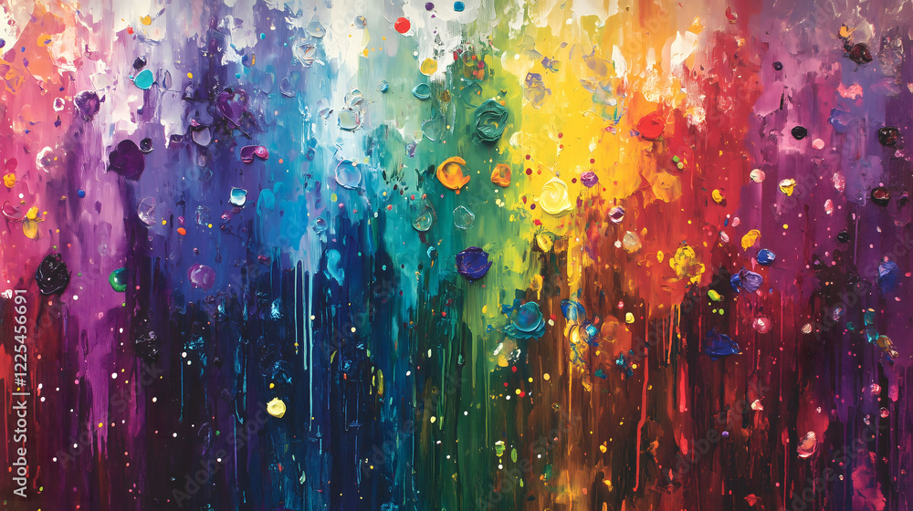 Poster vibrant abstract representation of chromatic hues overflowing with rich colors and dynamic texture a