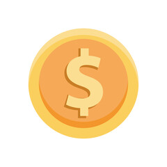Vector image of a coin icon on a white background