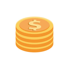 Vector image of a coin icon on a white background
