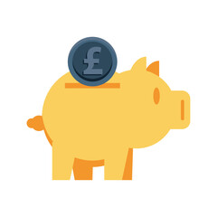 Vector image of a piggy bank icon on a white background