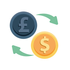 Vector image of a coin icon on a white background