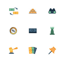 Set of finance vector icons with white background
