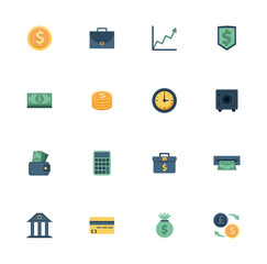 Set of finance vector icons with white background