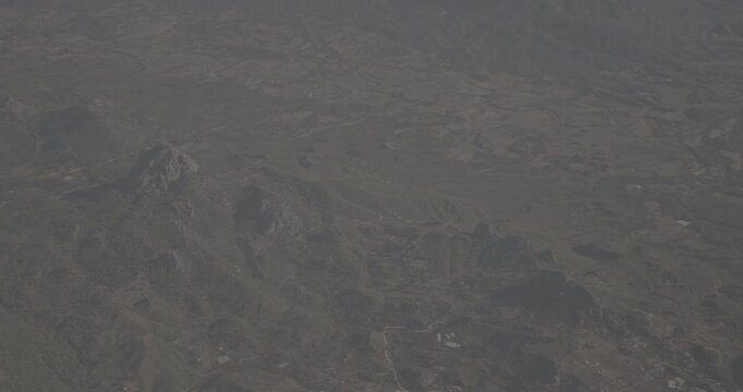 Aerial View On Kayadibi, Aksu Koprusu, Karaoz, Bahce Kuyubas, Aksu Stream In Antalya Province, Turkey. View From Airplane Window. Travel And Tourism Around World. Ungraded C-log 2