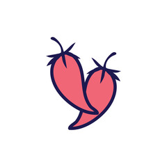 Vector image of a chili pepper icon with a white background