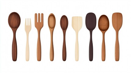 Minimalist Wooden Kitchen Utensils - Silverware Simplicity for Culinary Projects