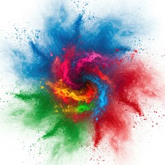 Fototapeta premium Vibrant Holi Festival Celebration with Colorful Powder, People, Happy Holi Design
