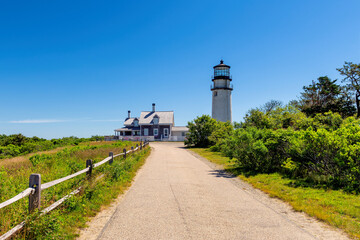 Lighthouse on Cape Cod, Highland Lighthouse, Massachusetts, USA.