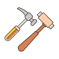 chisel and hammer icon, chisel and hammer vector illustration-simple illustration of chisel and hammer, perfect for chisel and hammer logos and icons