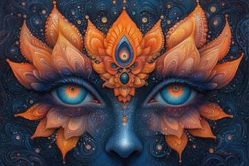 Mystical Eyes of the Universe A Digital Painting of Cosmic Beauty