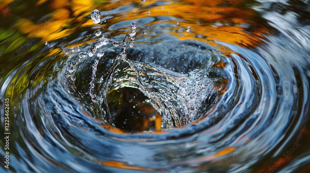 Aufkleber visually stimulating photograph of psychedelic water patterns with vibrant reflections in a serene n