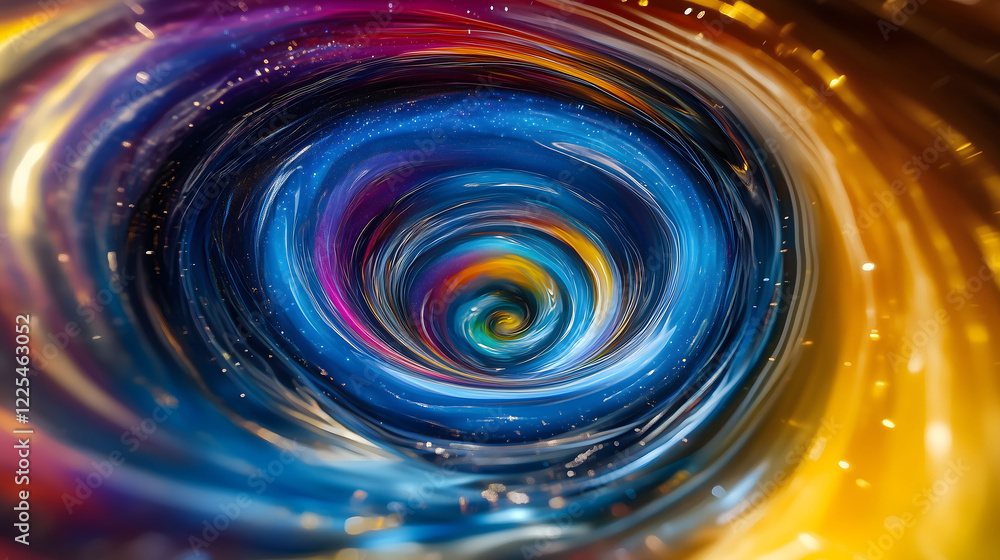 Poster swirling colors create a mesmerizing vortex in a psychedelic display of vibrant hues and cosmic elem
