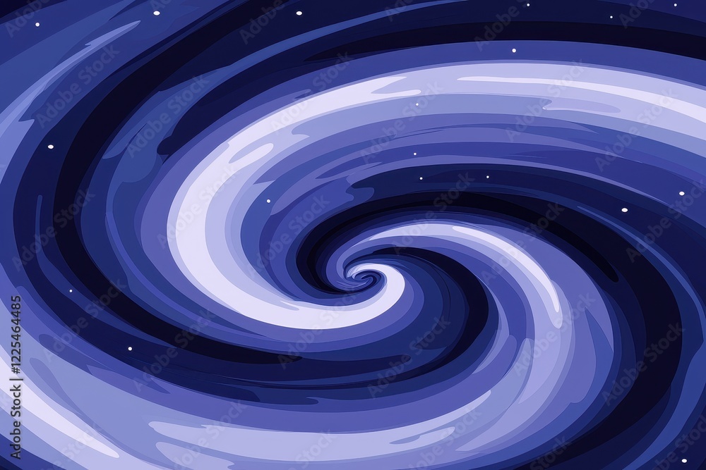 Wall mural swirling galaxy in blue and purple abstract cosmos design