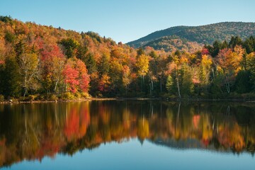 Autumn color at Tupper Lake in the Adirondack Mountains, New York