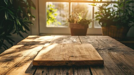 Wooden board on table at residence