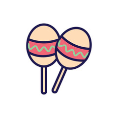 Vector image of a maracas icon with a white background