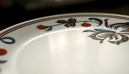 a close up of a plate on a table