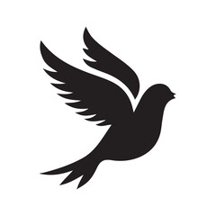 Flying birds silhouettes on white background. Vector illustration. isolated bird flying. tattoo design.